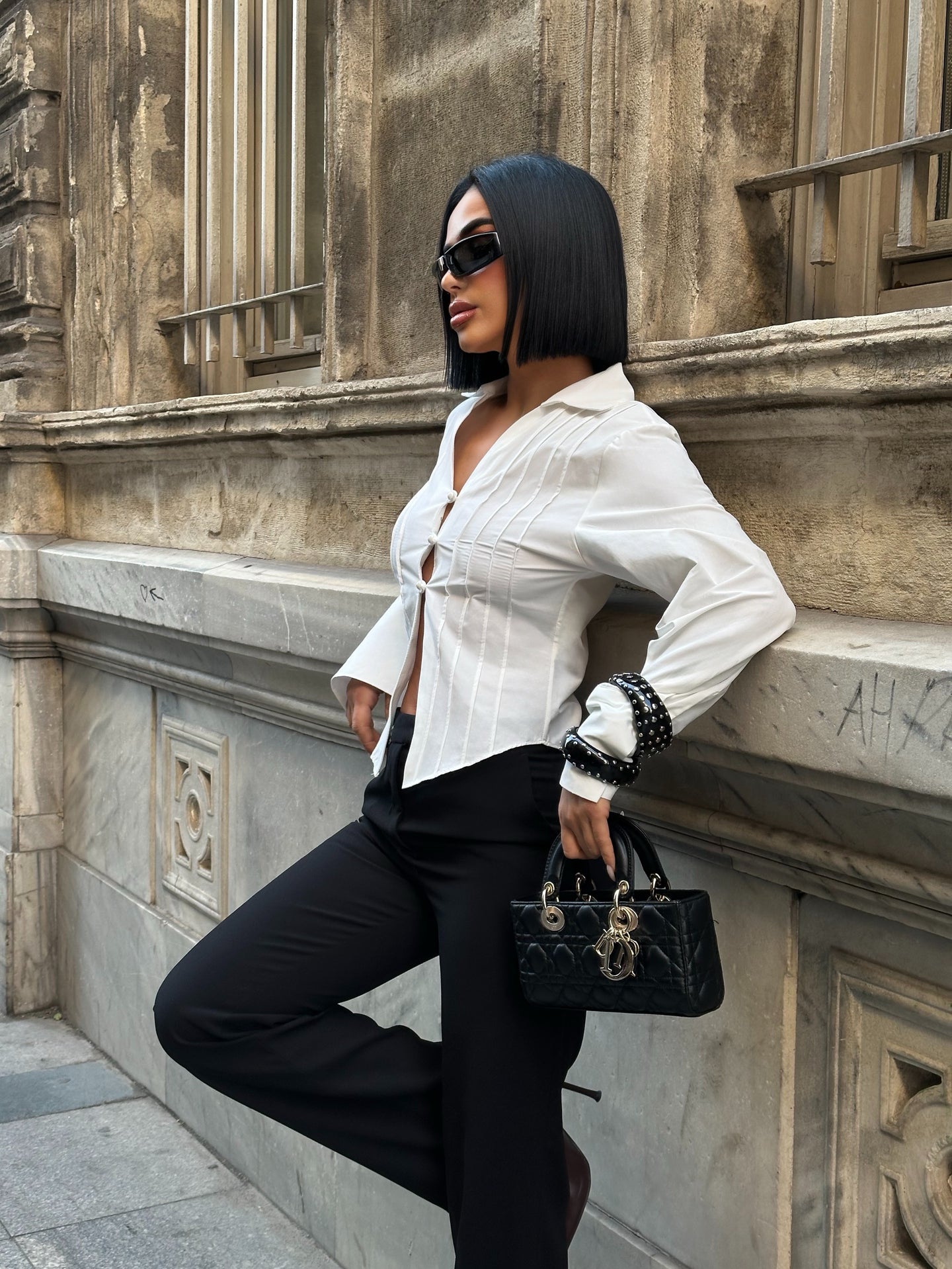 Sculpt Curve Button Shirt Tailored Waist Design 1265