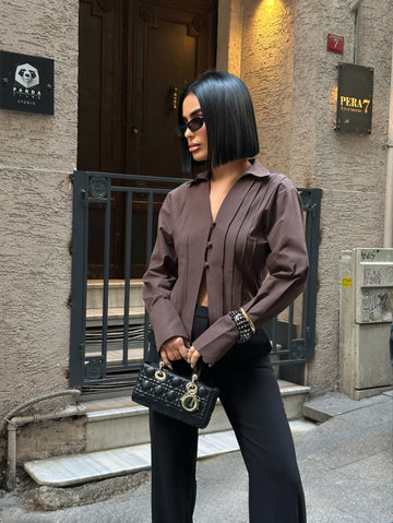 Sculpt Curve Button Shirt Tailored Waist Design 1265