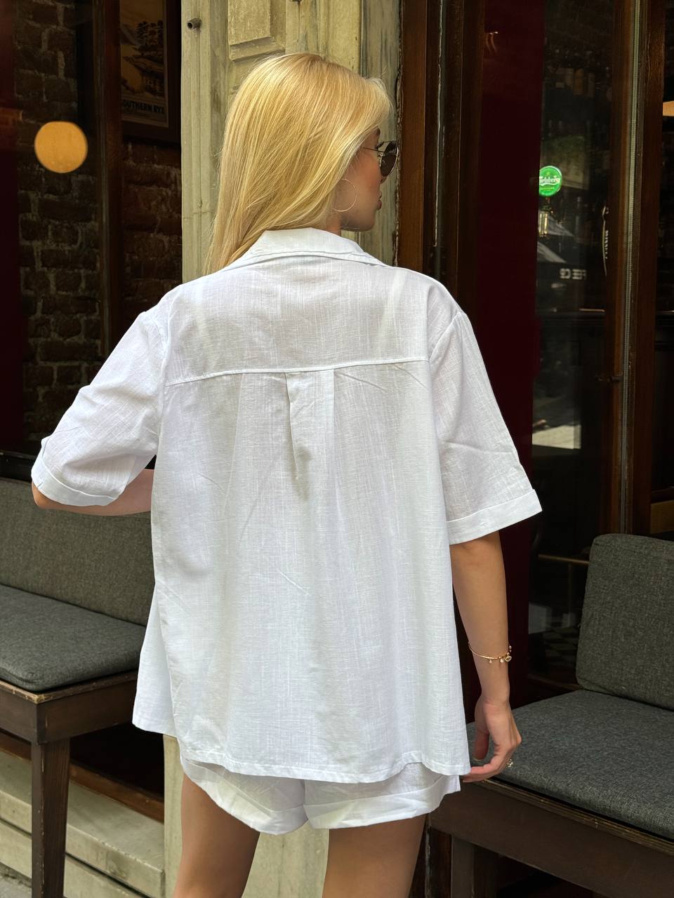 Relaxed Effortless Linen Shirt and Shorts Set – 1109