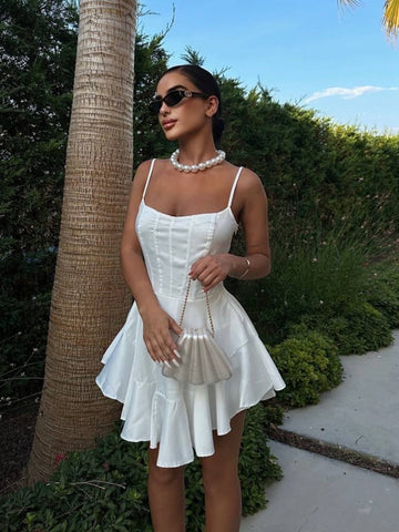 The Timeless Bella Satin Corset Mini Dress – 1101