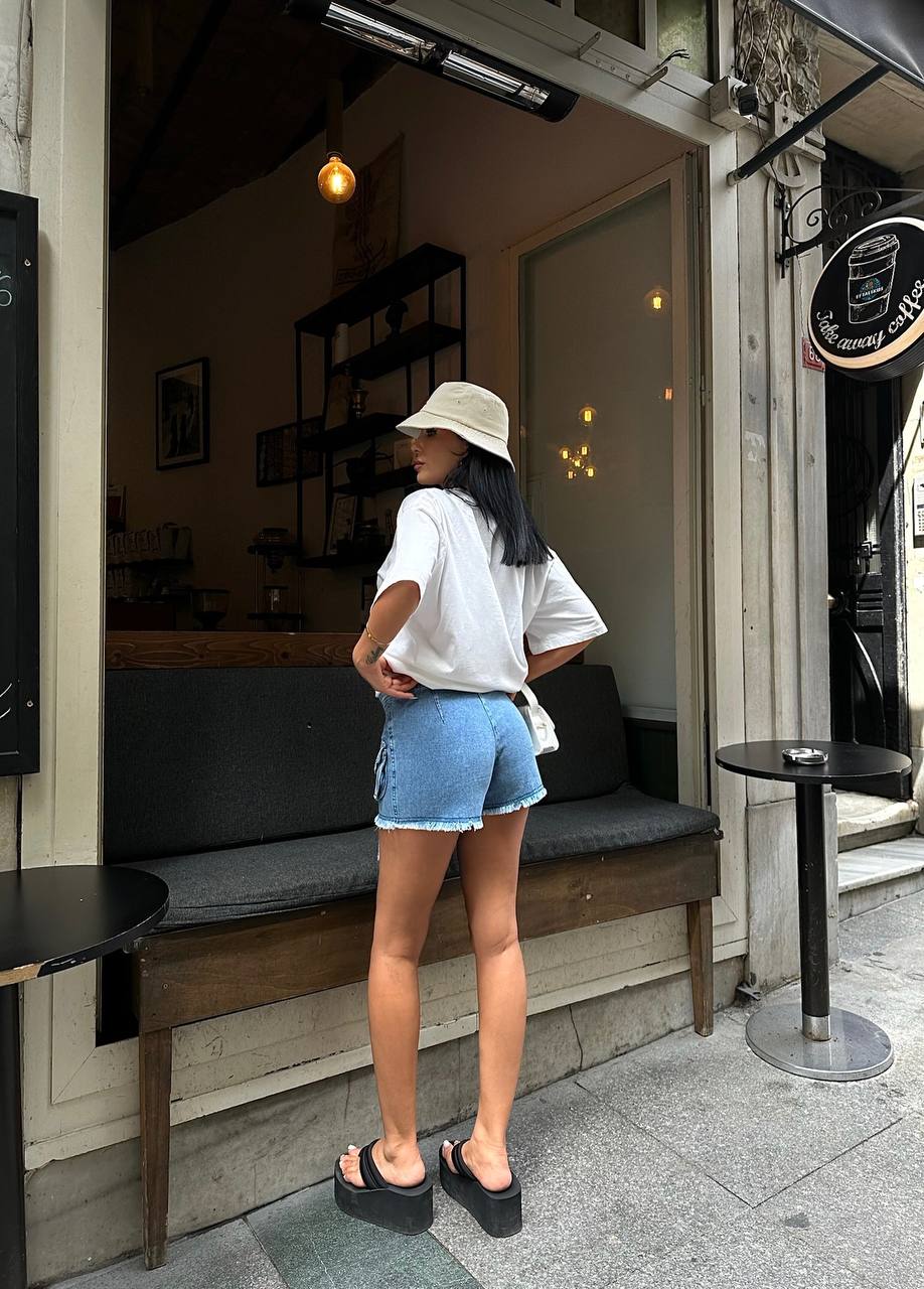 Urban Edge Pleated Denim Skort – 1096