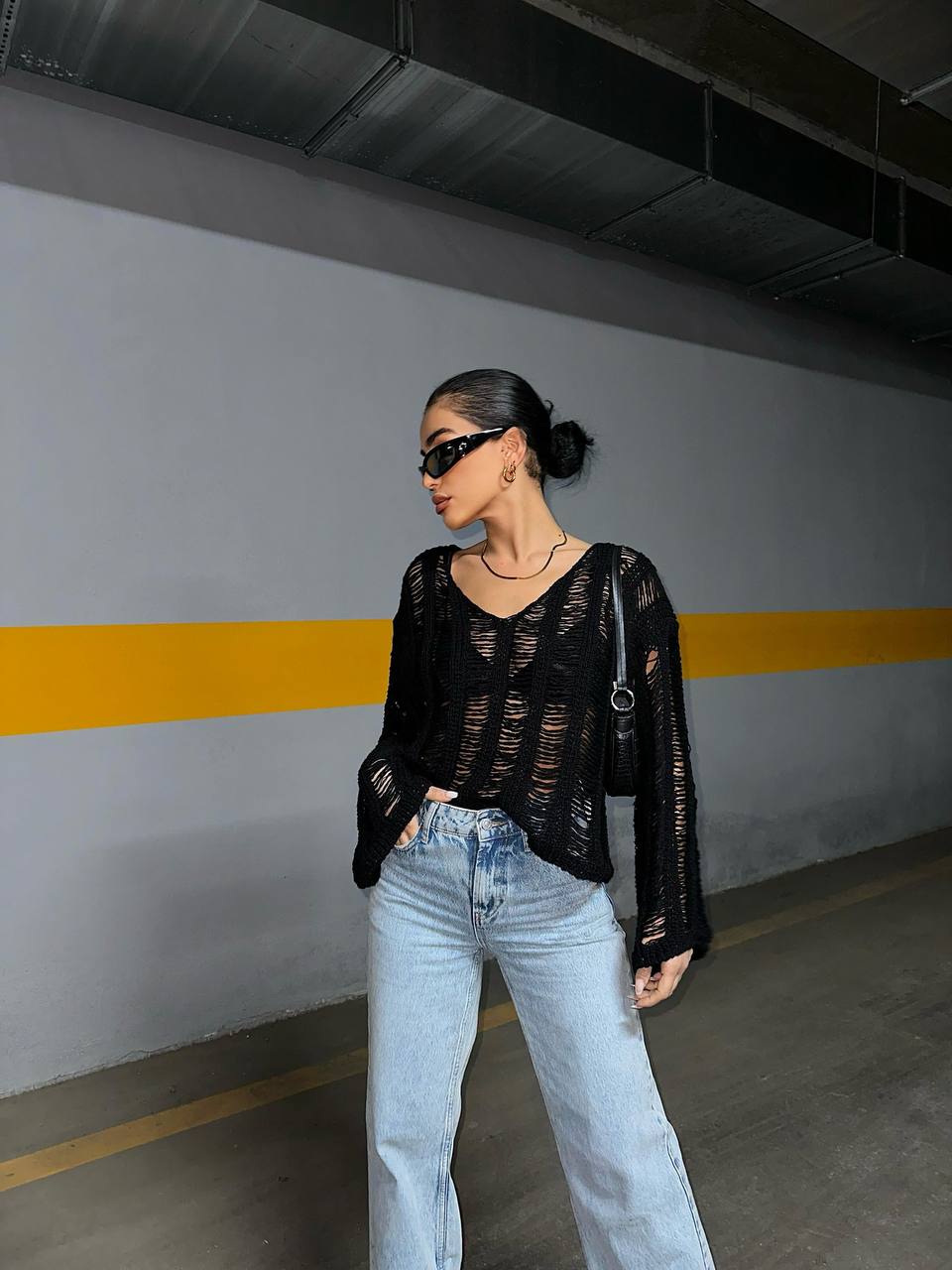 The Urban Edge Distressed Knit Sweater – 1095