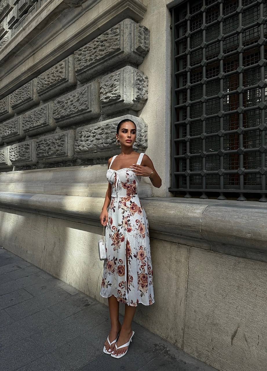 The Floral Charm Midi Dress – 1094