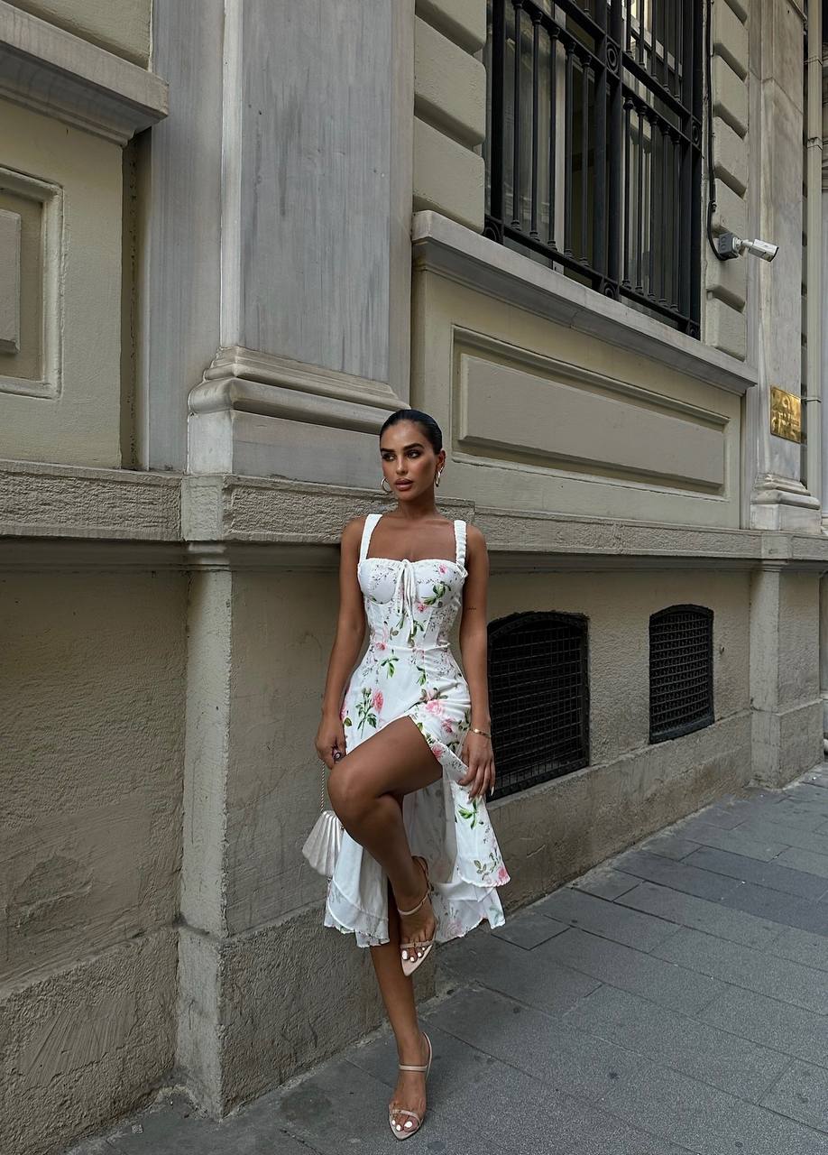 The Floral Charm Midi Dress – 1094