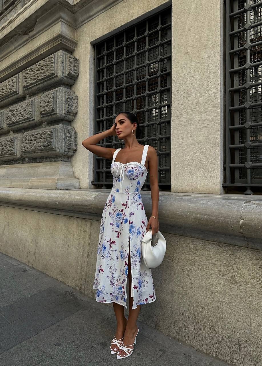 The Floral Charm Midi Dress – 1094