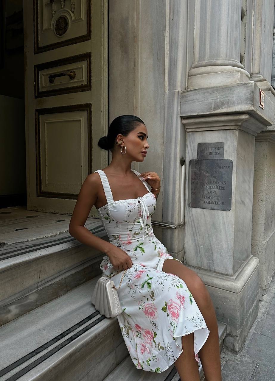 The Floral Charm Midi Dress – 1094