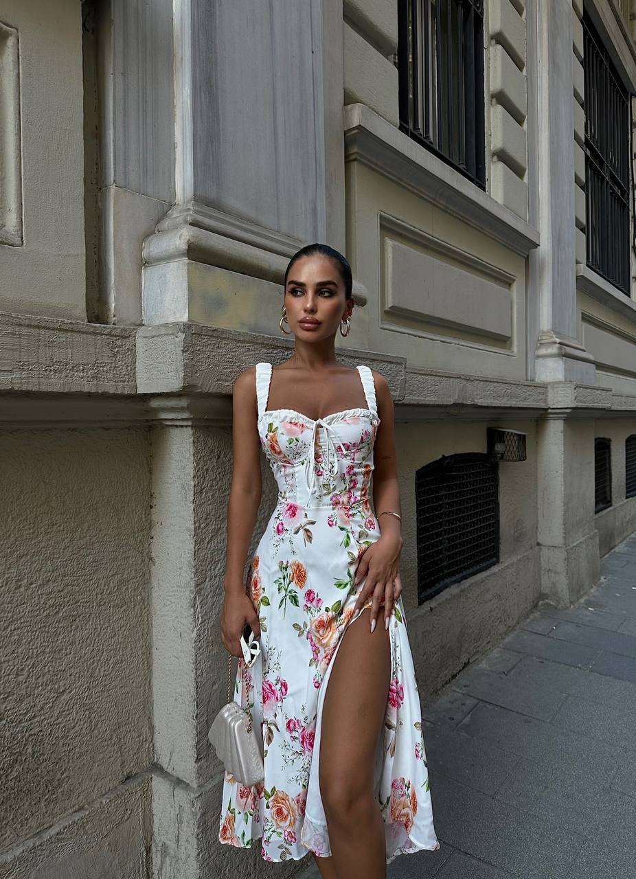 The Floral Charm Midi Dress – 1094