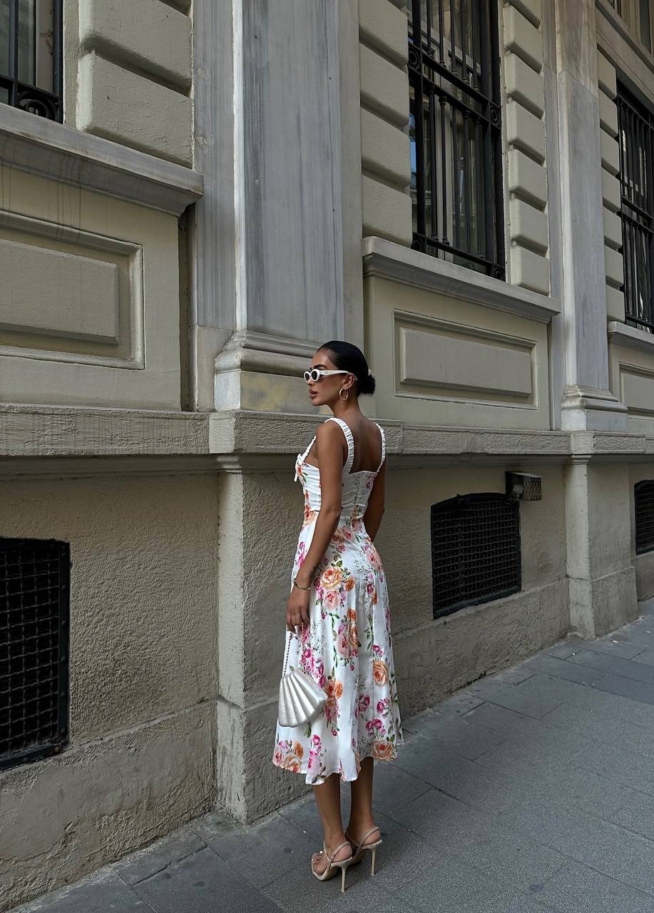 The Floral Charm Midi Dress – 1094