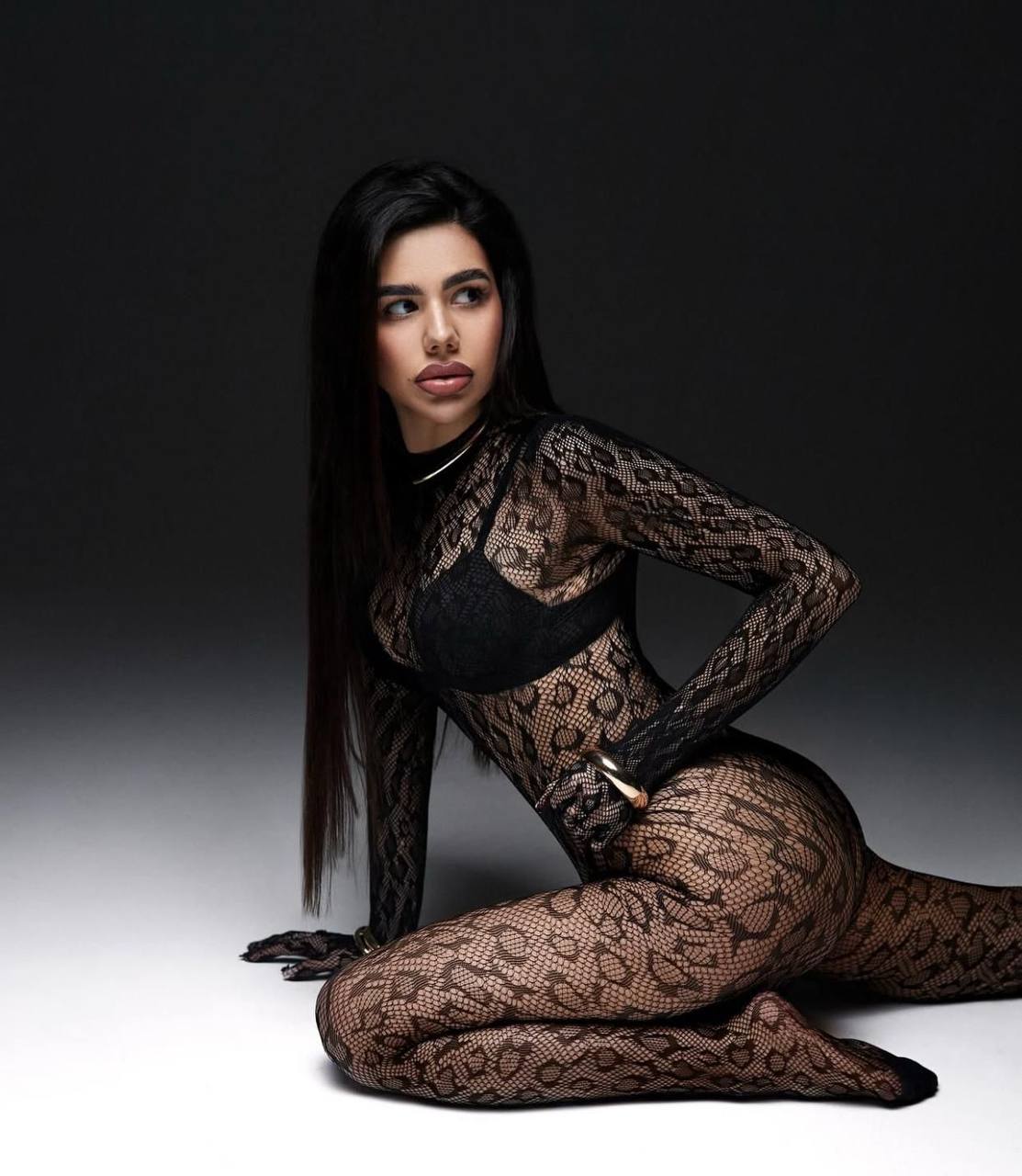 Noir Lace Illusion Full Bodysuit Bold Elegance - 1180