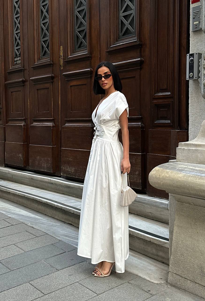 The Empress Waist-Cinched Maxi Dress Statement Elegance - 1189