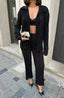 The Noir & Merlot Pleated Lounge Set 3-Piece Co-ord - 1198