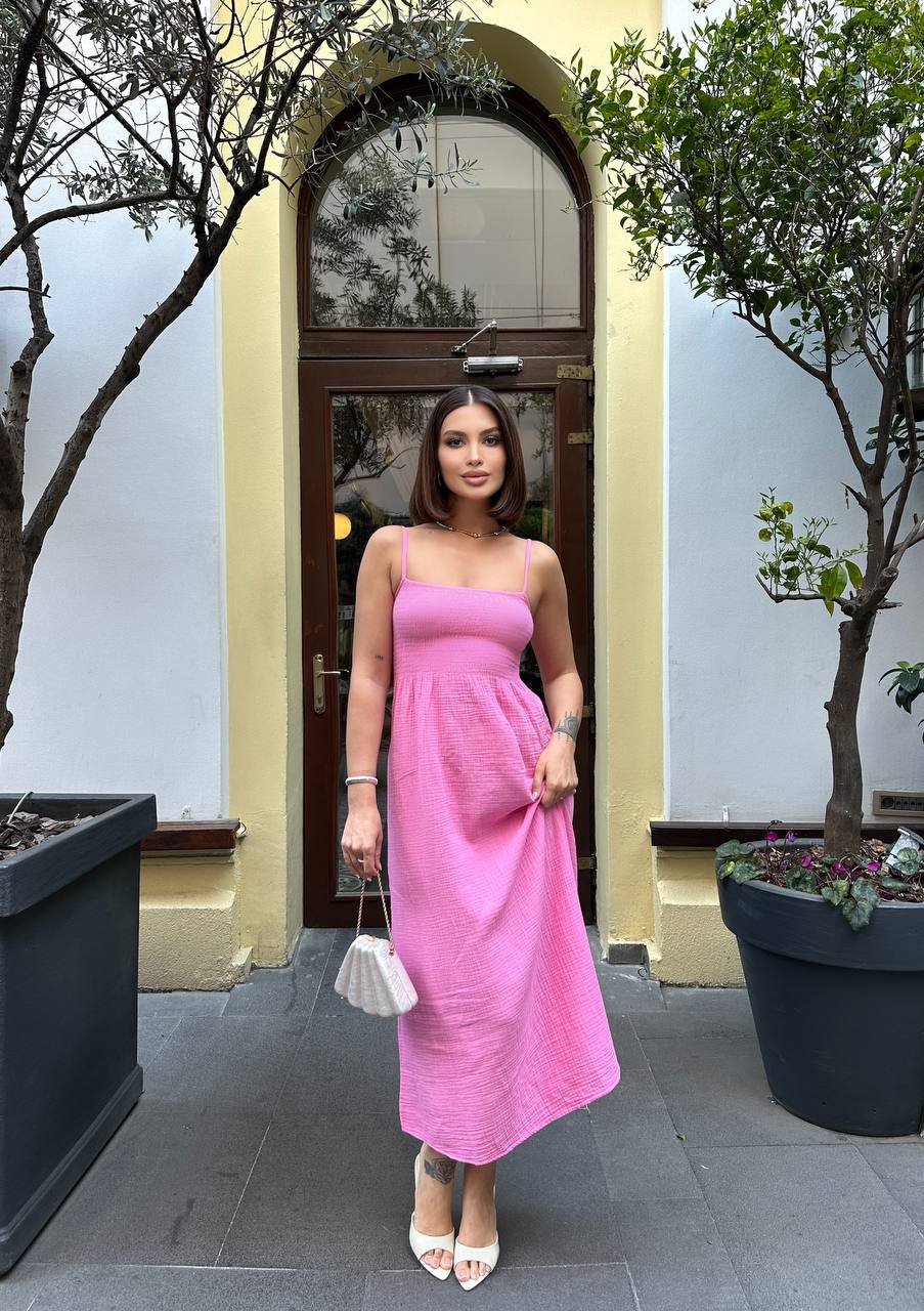 Serenity Smocked Strap Midi Dress - 1220