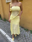 Sunset Whisper Strapless Lace Midi Dress - 1223
