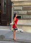 Velvet Flame Halter Mini Dress Night Luxe Edition - 1233