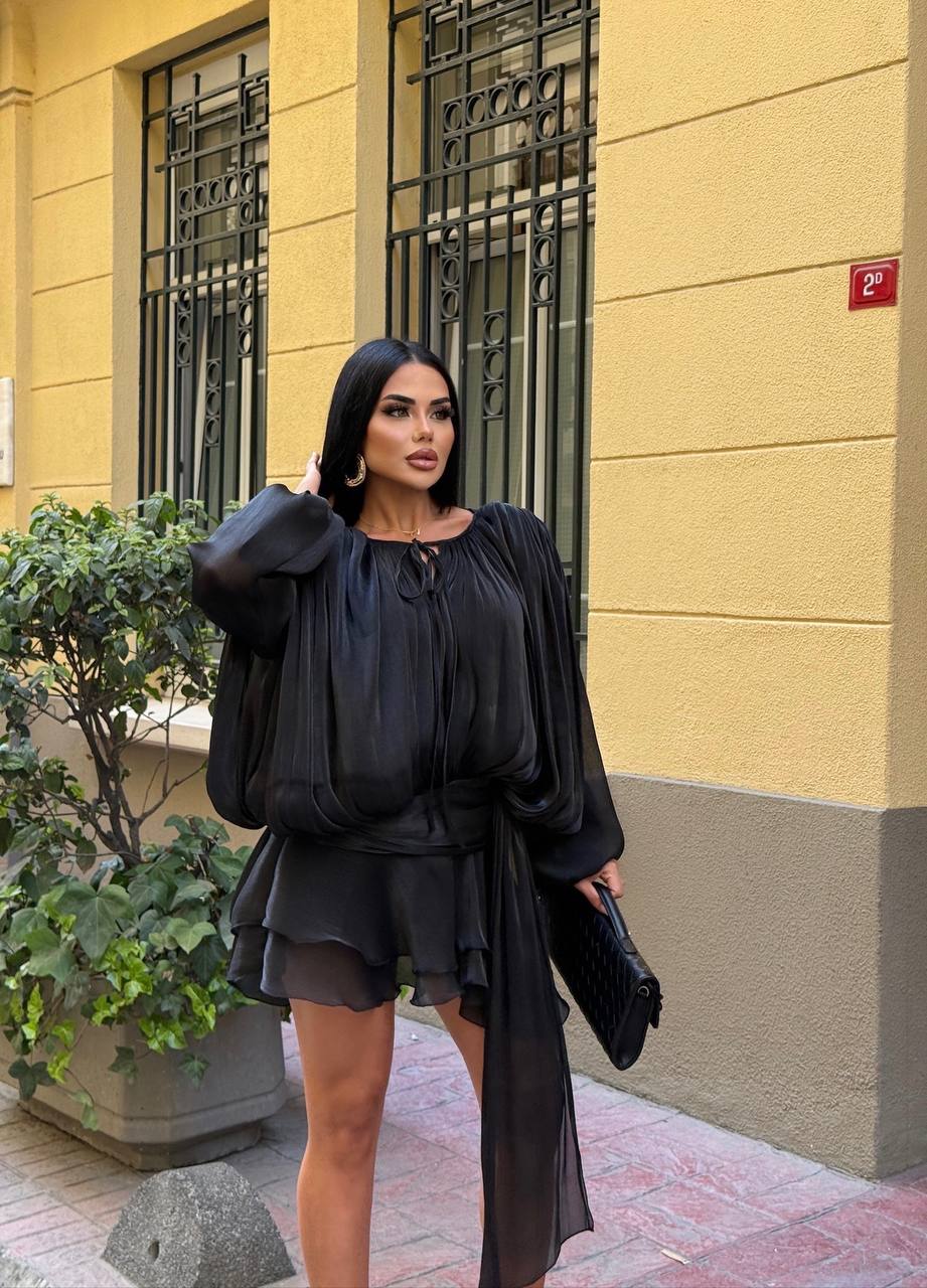 Celeste Pleated Flare Mini Dress Romantic Chic - 1234