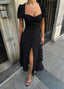 The Noir Elegance Slit Midi Dress - 1092