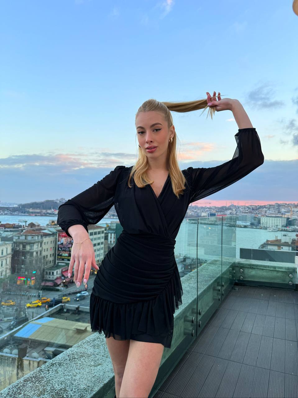 The Enchanted Elegance Ruffle Mini Dress- 1090