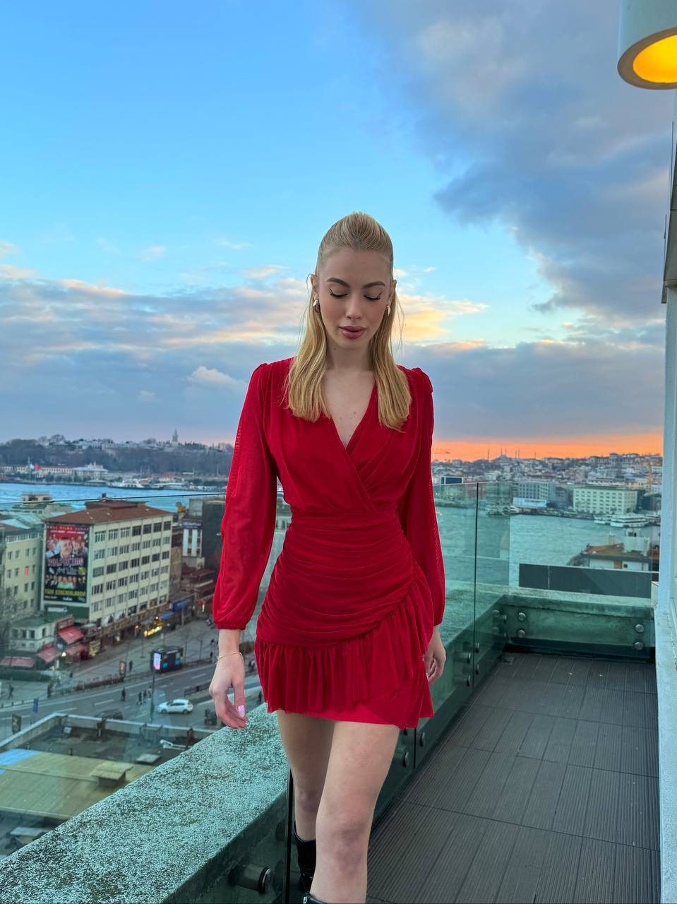 The Enchanted Elegance Ruffle Mini Dress- 1090