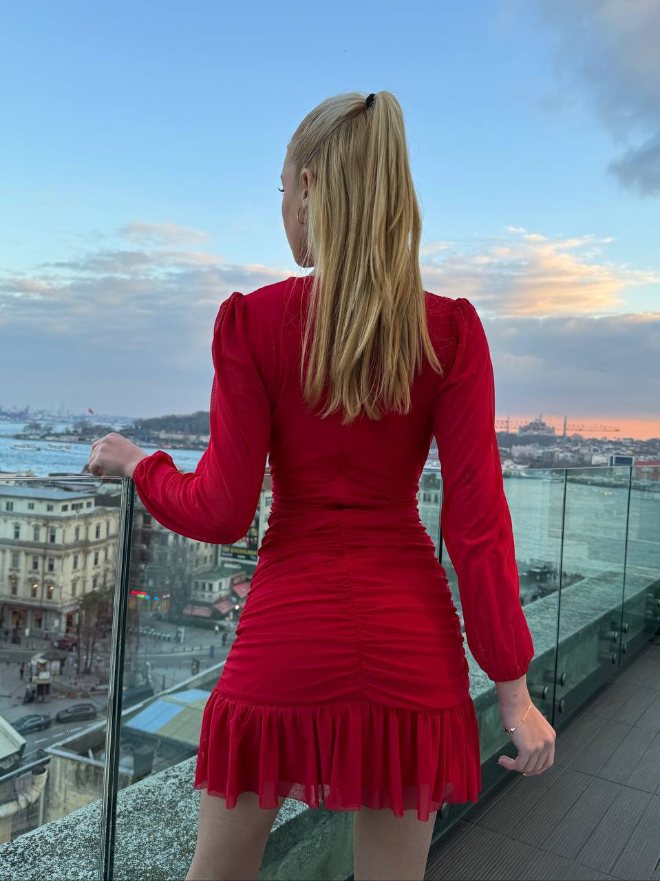 The Enchanted Elegance Ruffle Mini Dress- 1090