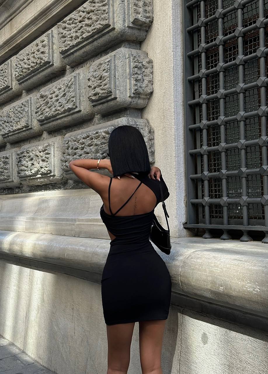 The Luxe Asymmetrical Sequin Mini Dress – 1088