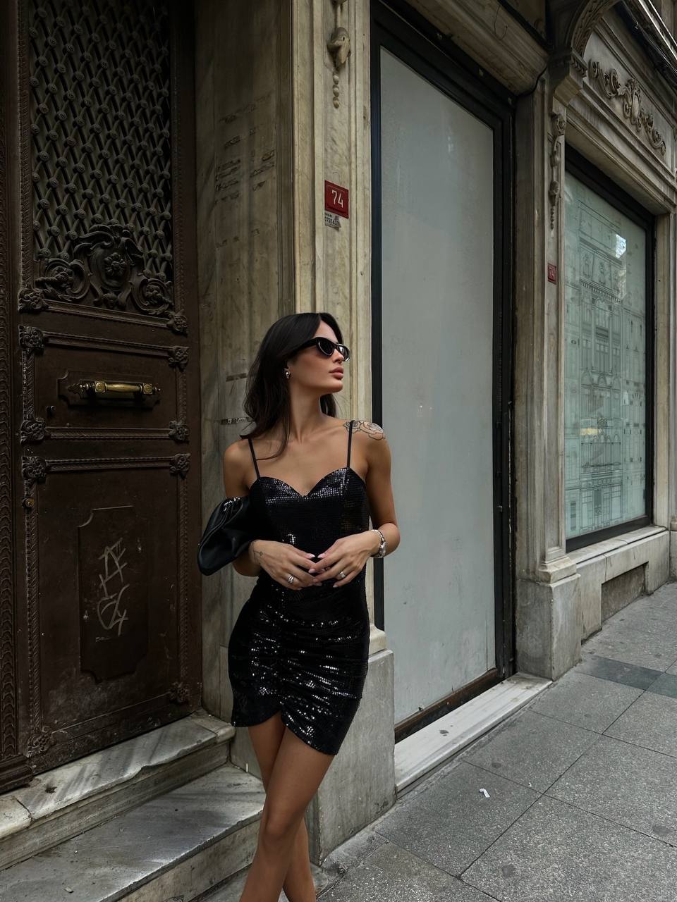 The Noir Sequin Mini Dress – 1085