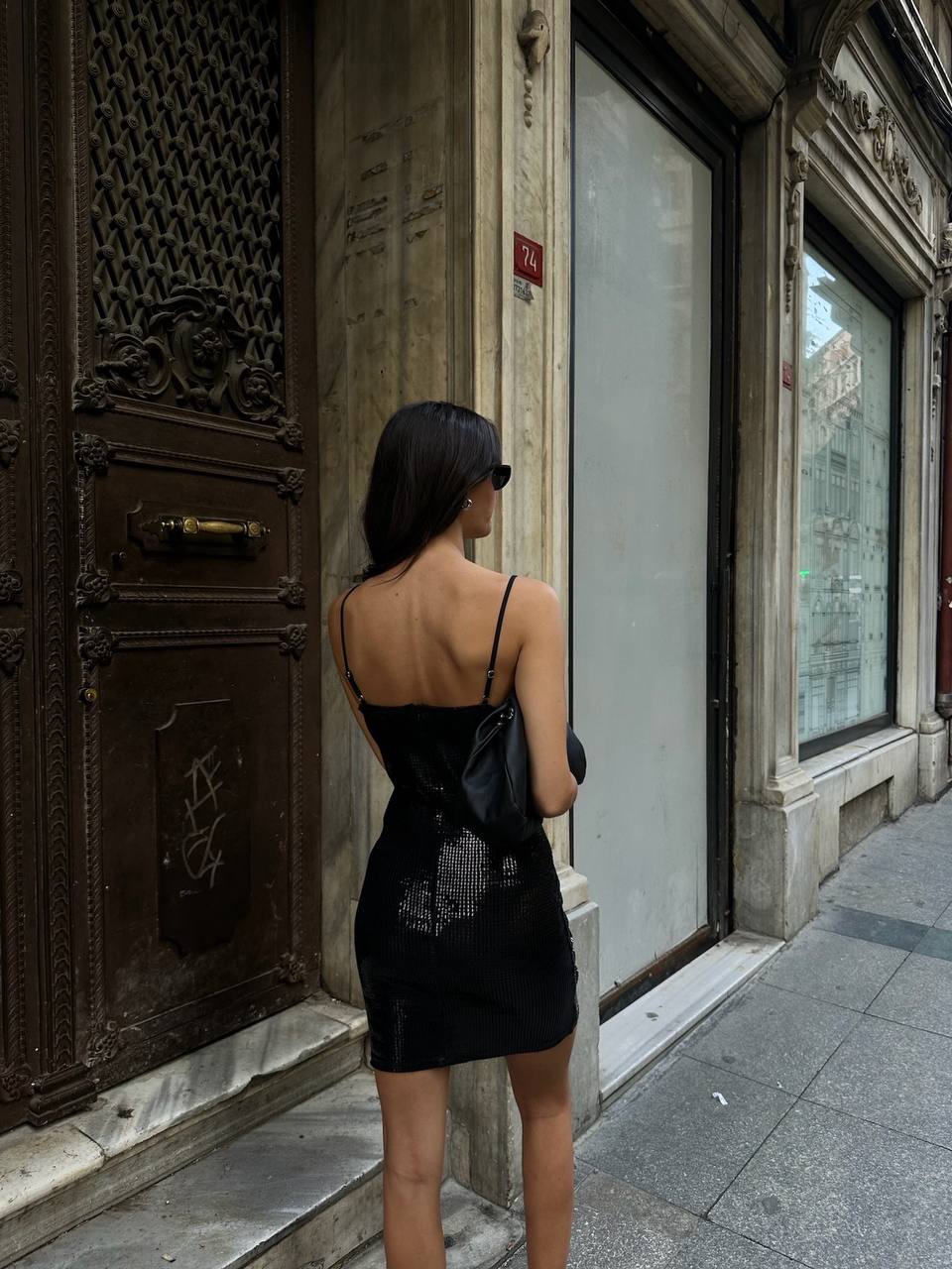 The Noir Sequin Mini Dress – 1085