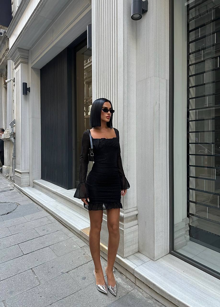 The Bella Flare Sleeve Mini Dress – 1079