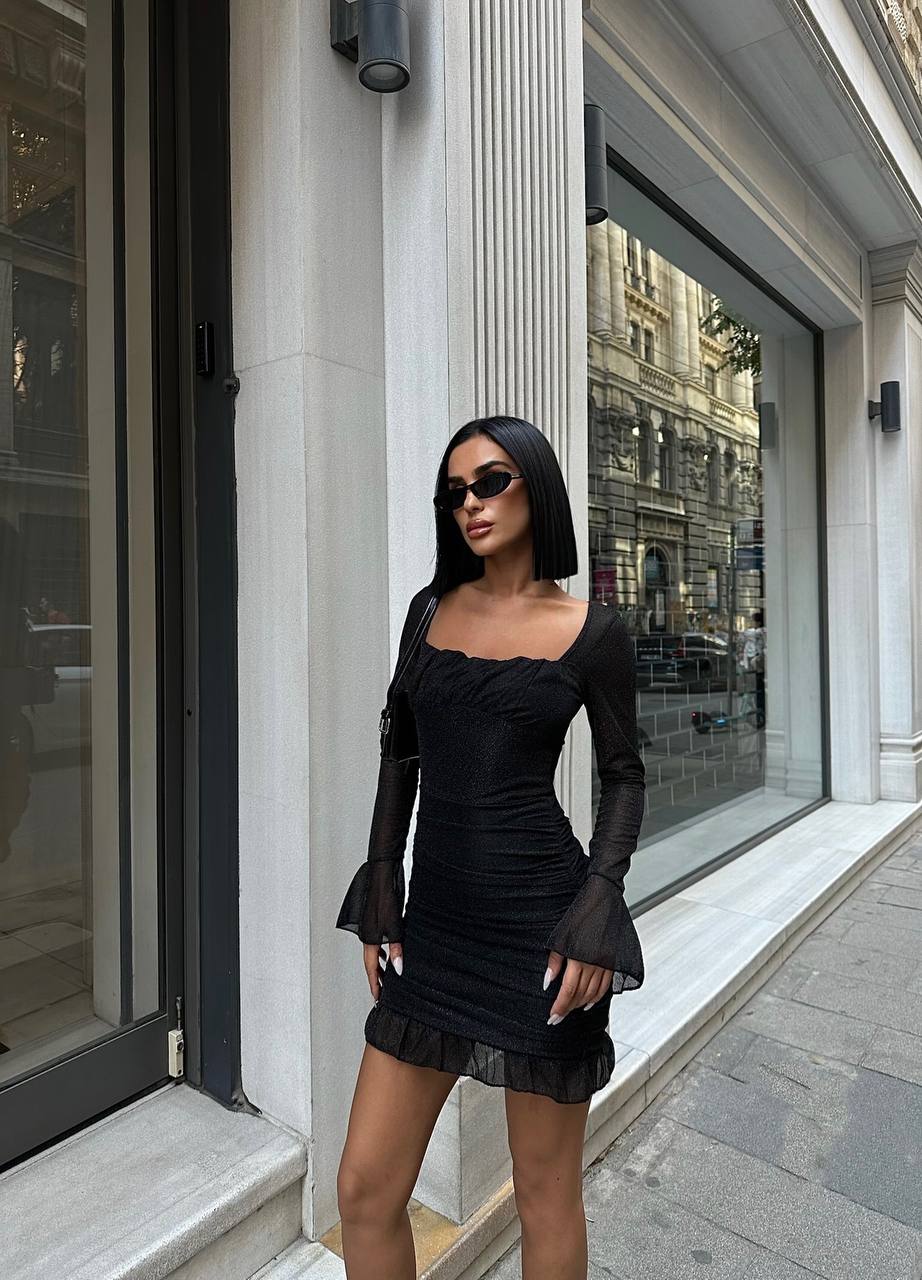 The Bella Flare Sleeve Mini Dress – 1079