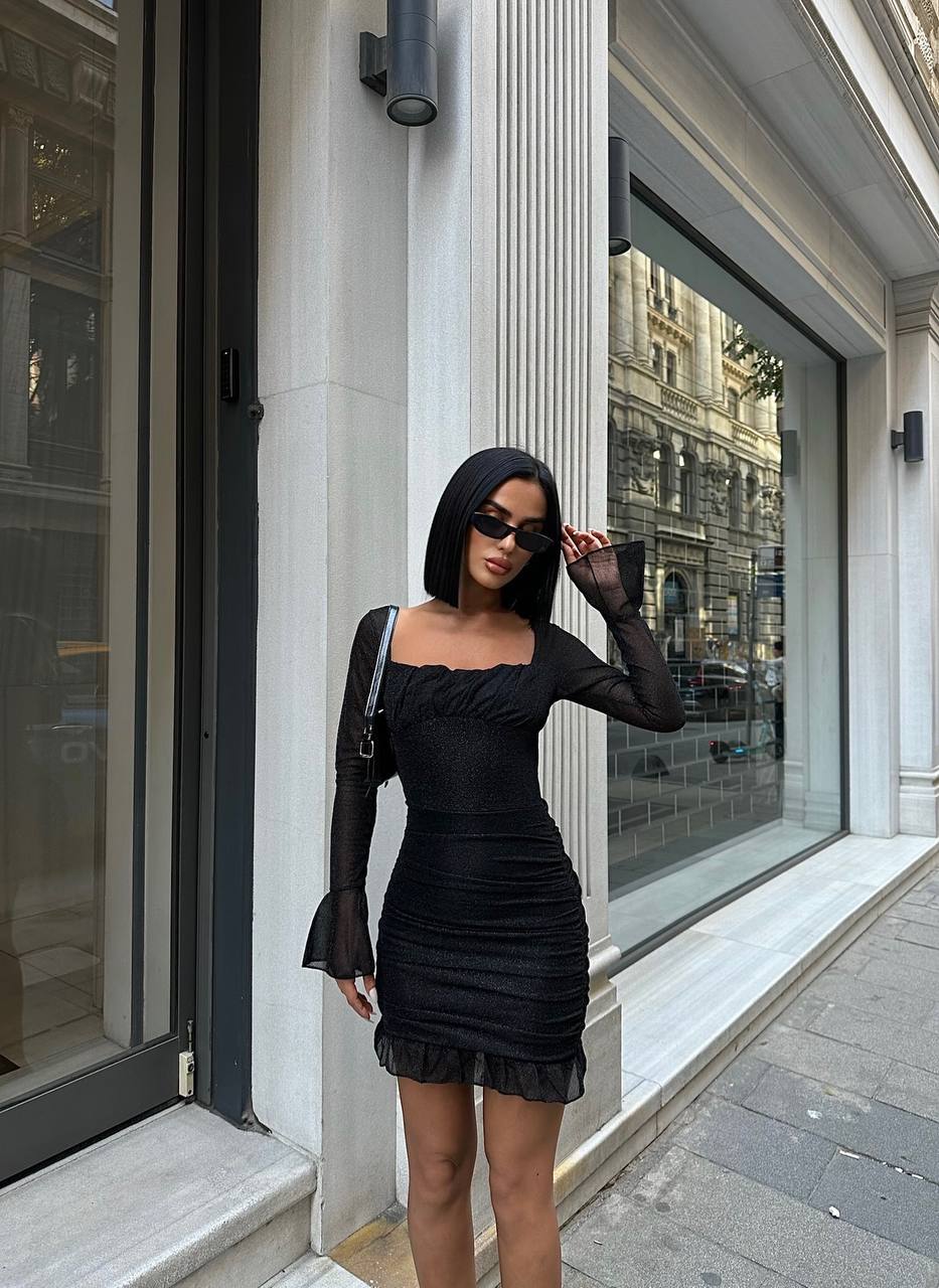 The Bella Flare Sleeve Mini Dress – 1079