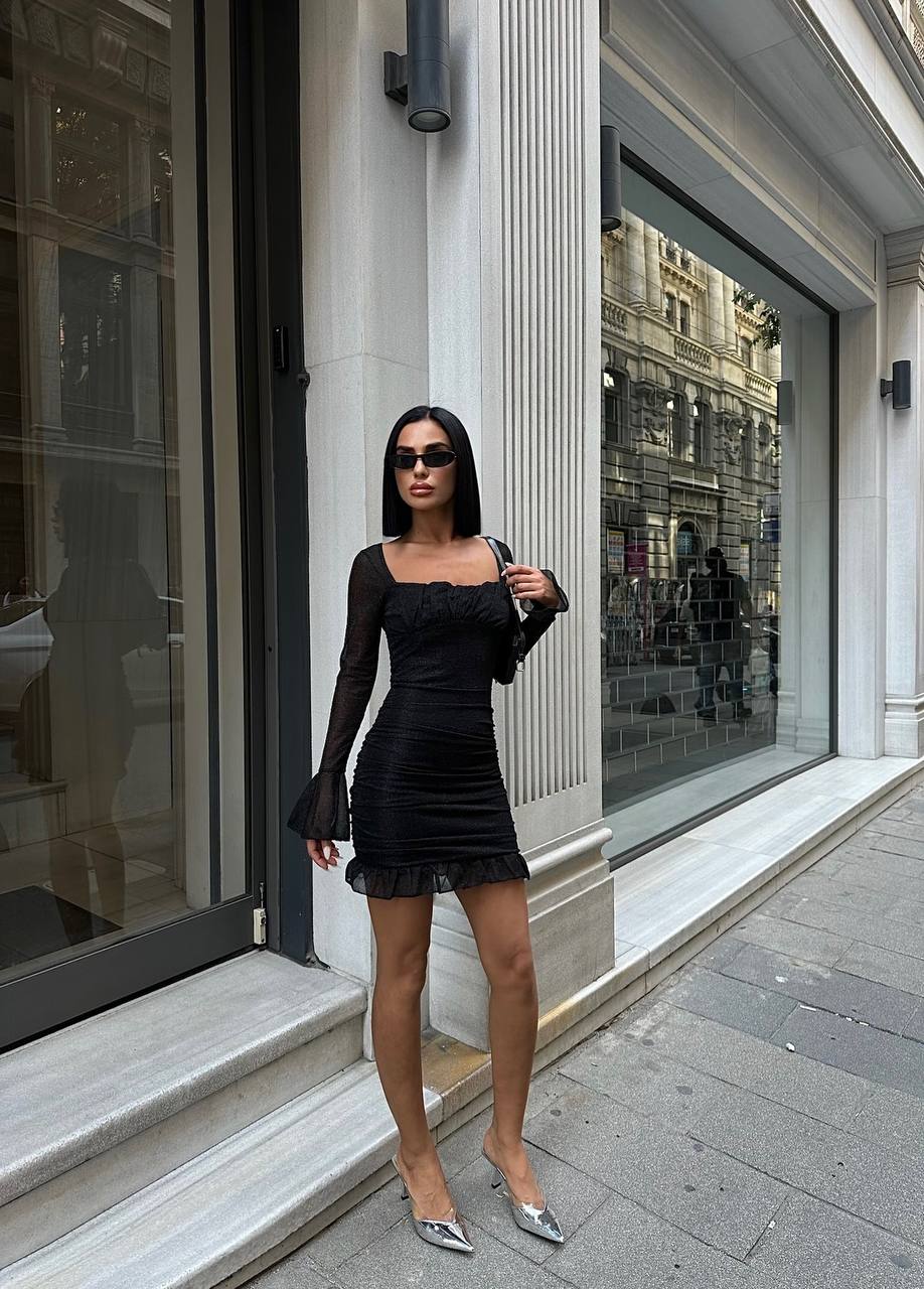 The Bella Flare Sleeve Mini Dress – 1079