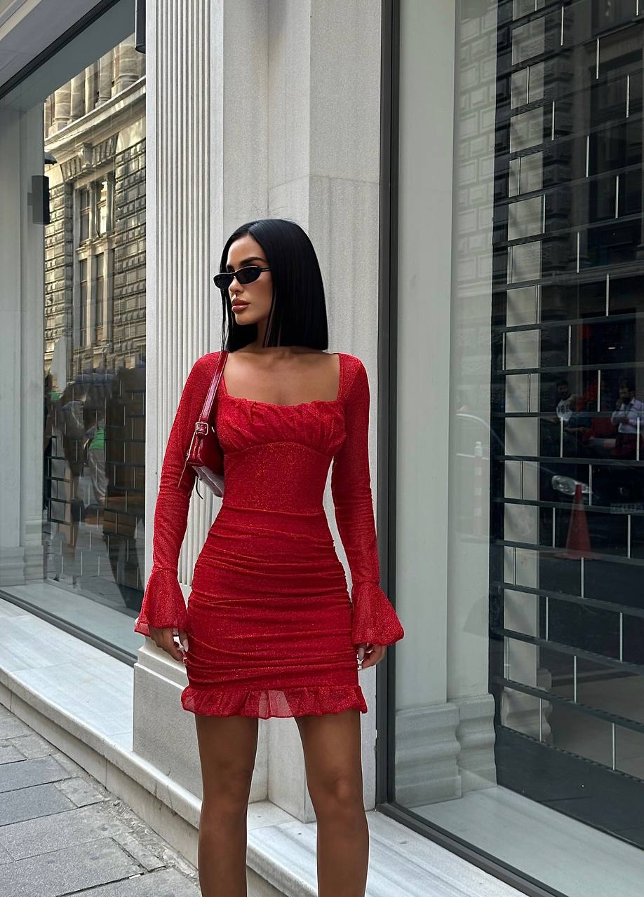 The Bella Flare Sleeve Mini Dress – 1079