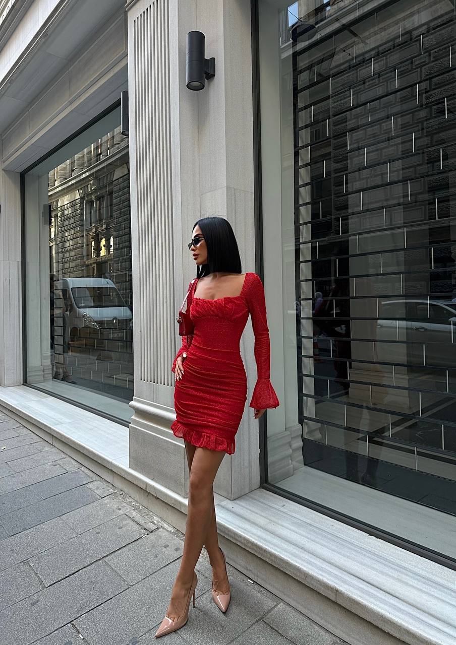 The Bella Flare Sleeve Mini Dress – 1079