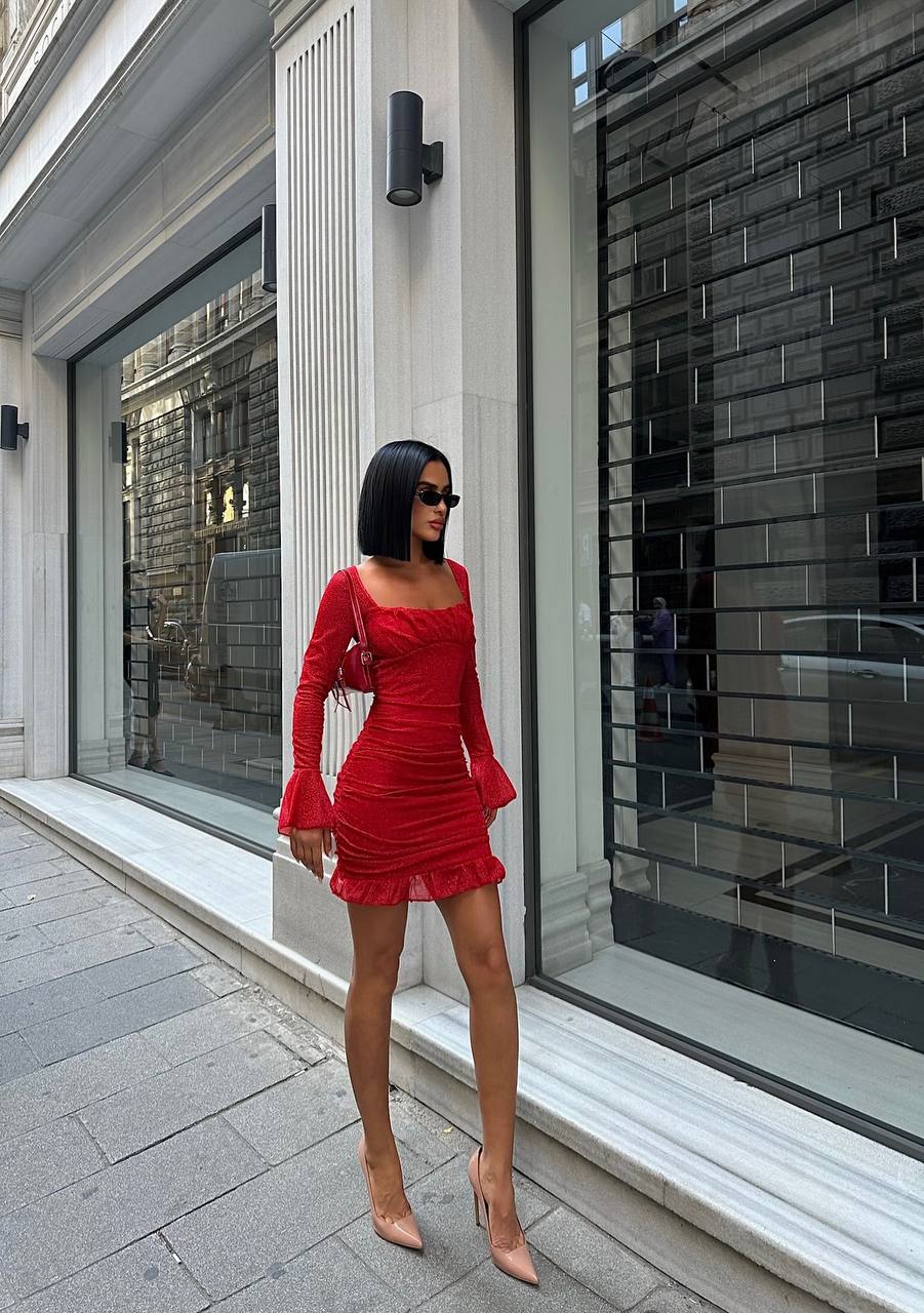 The Bella Flare Sleeve Mini Dress – 1079