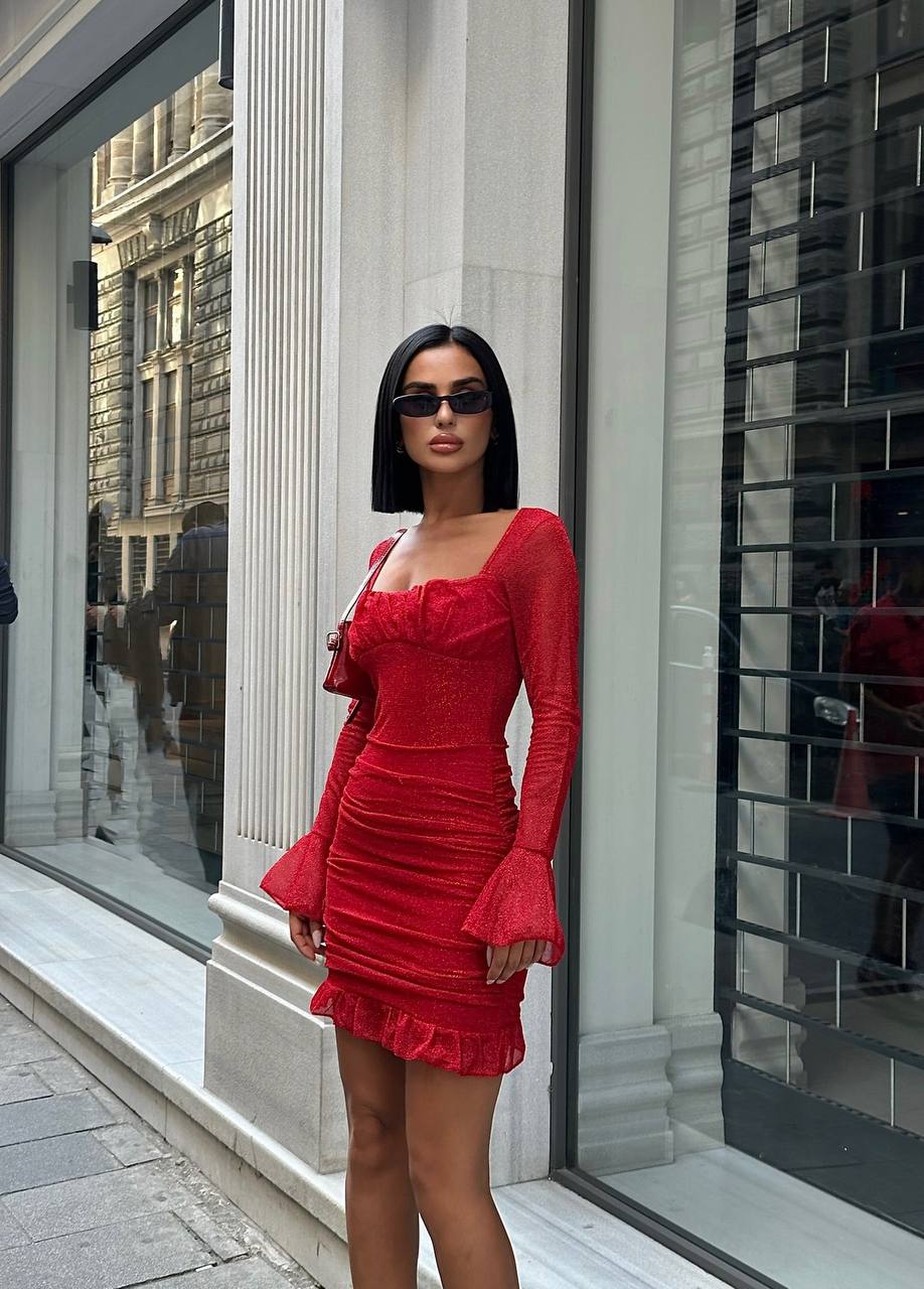 The Bella Flare Sleeve Mini Dress – 1079