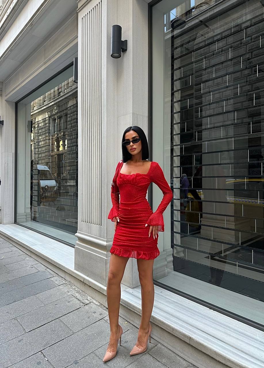 The Bella Flare Sleeve Mini Dress – 1079