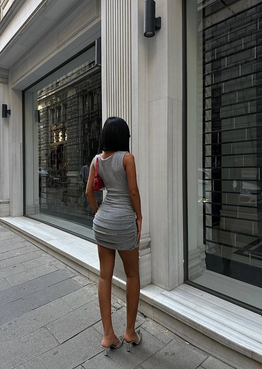 The Elegance Drape Mini Dress – 1078