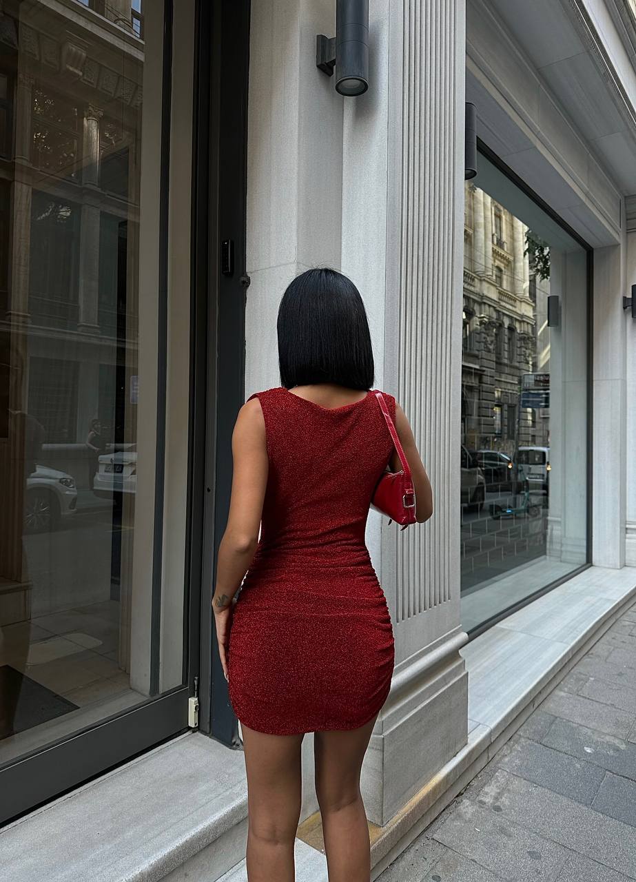 The Elegance Drape Mini Dress – 1078