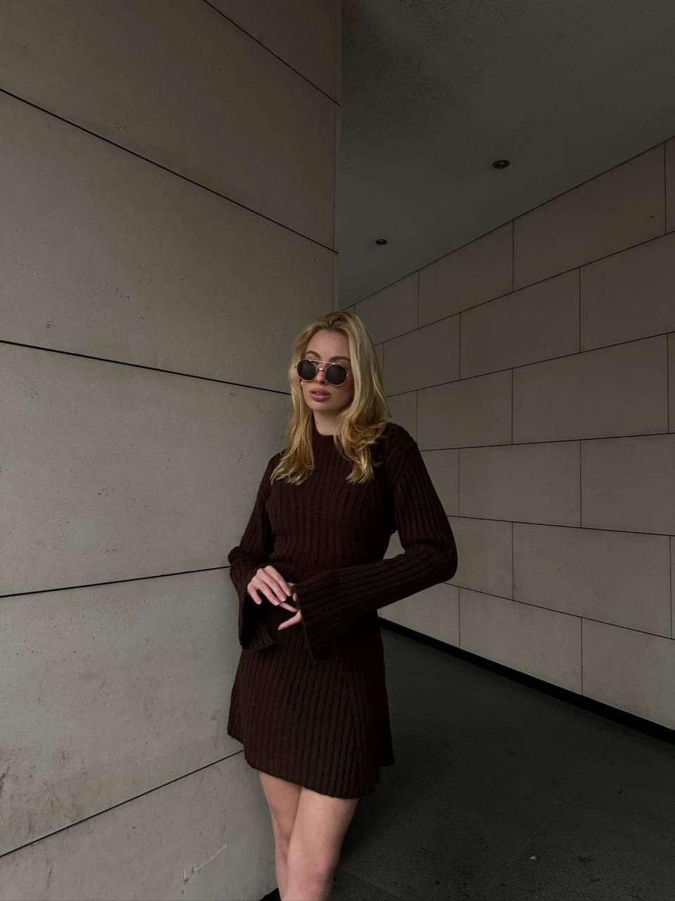 The Bella Ribbed Knit Mini Dress – 1070