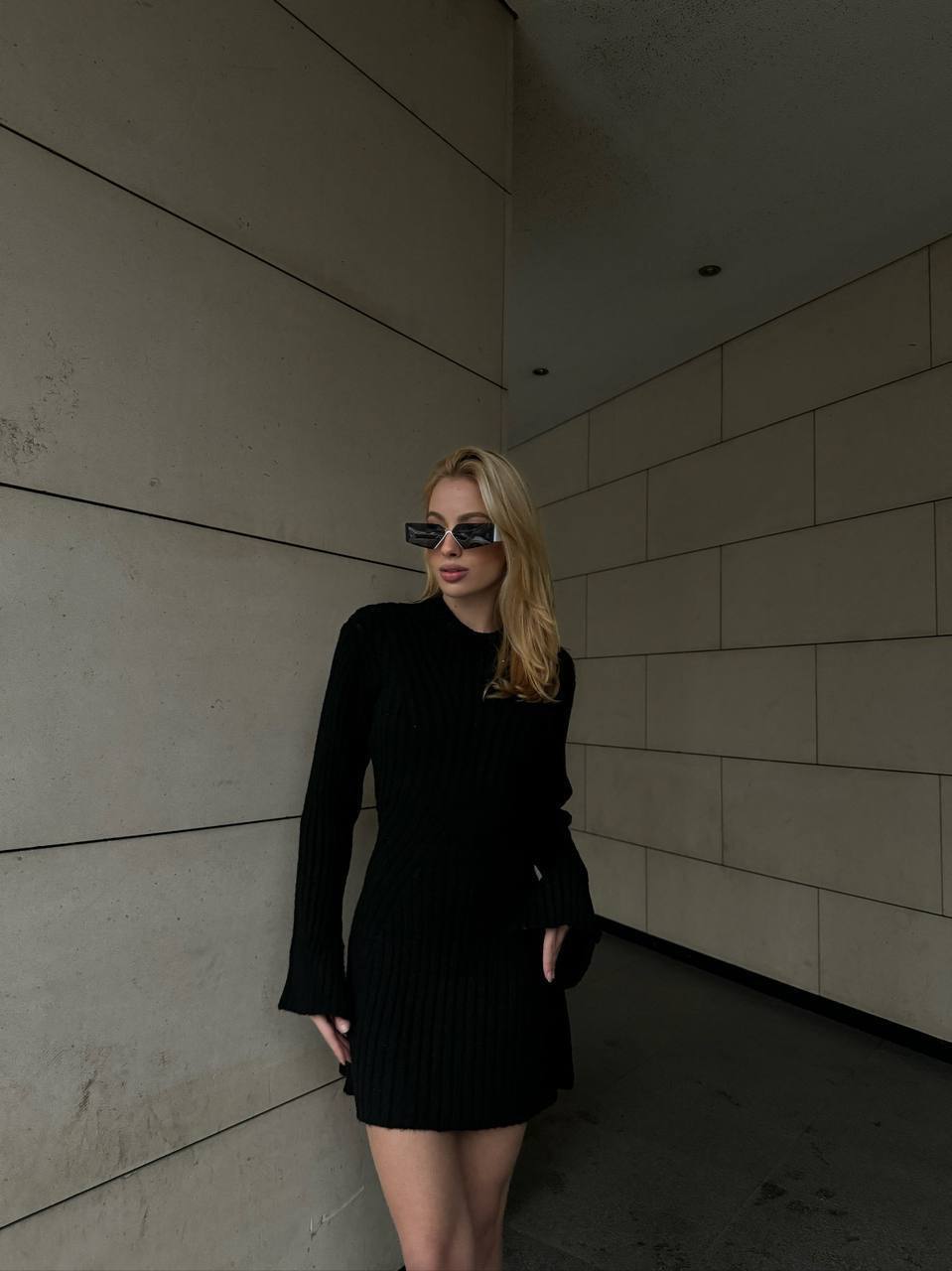 The Bella Ribbed Knit Mini Dress – 1070