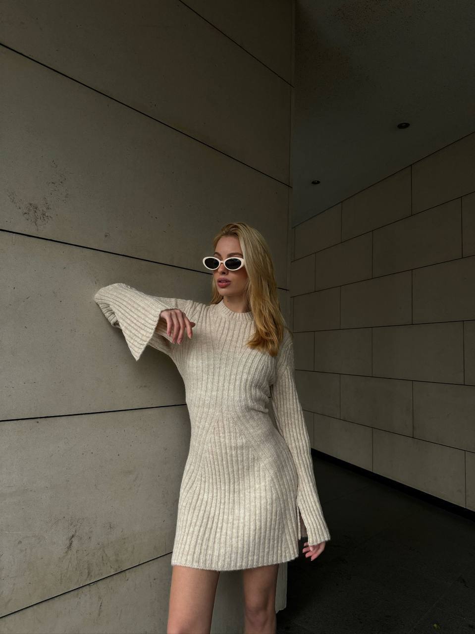 The Bella Ribbed Knit Mini Dress – 1070