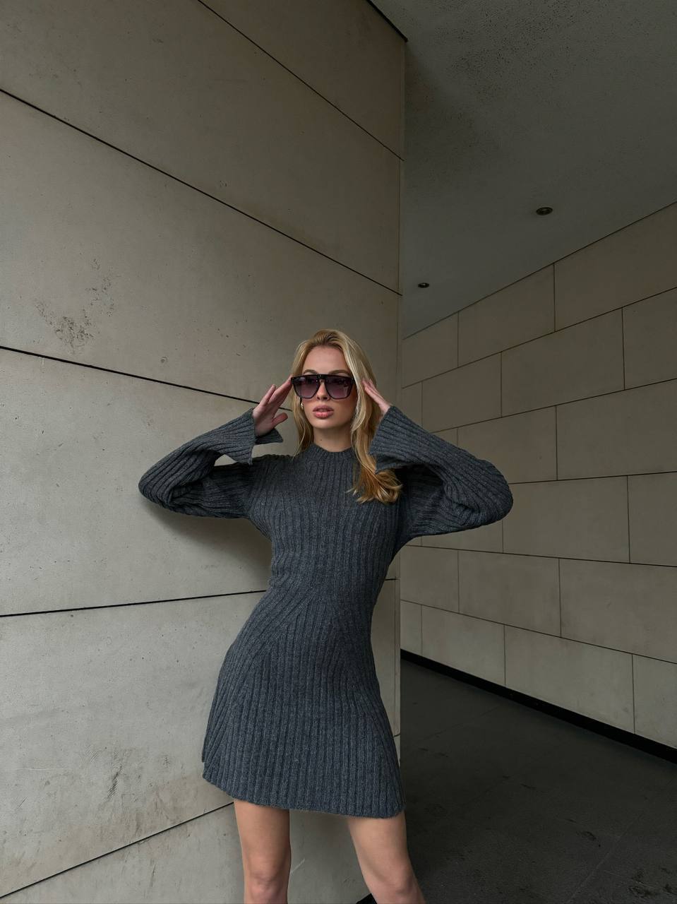 The Bella Ribbed Knit Mini Dress – 1070