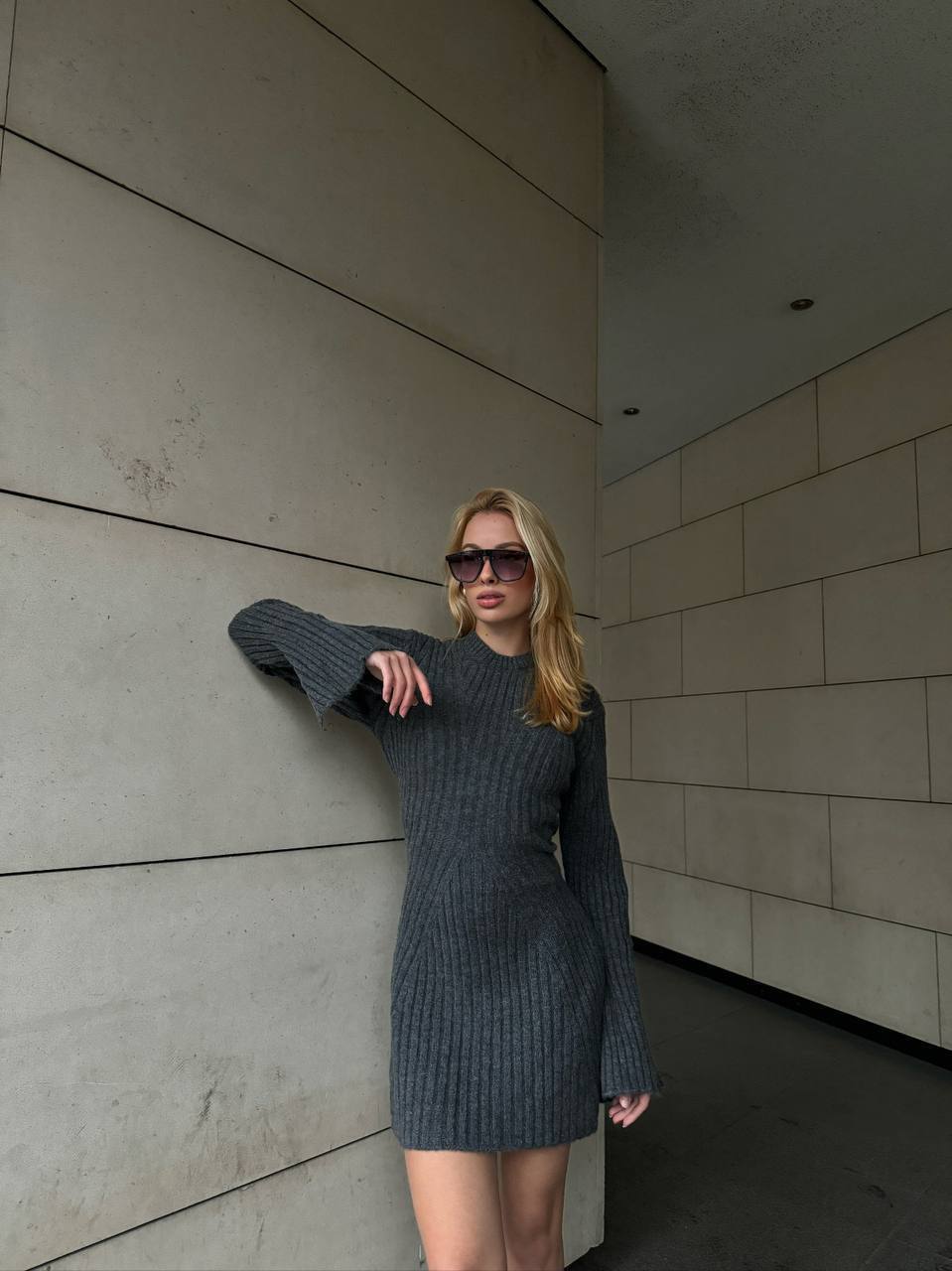 The Bella Ribbed Knit Mini Dress – 1070