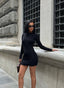 The Seamline Ribbed Long Sleeve Mini Dress - 1069