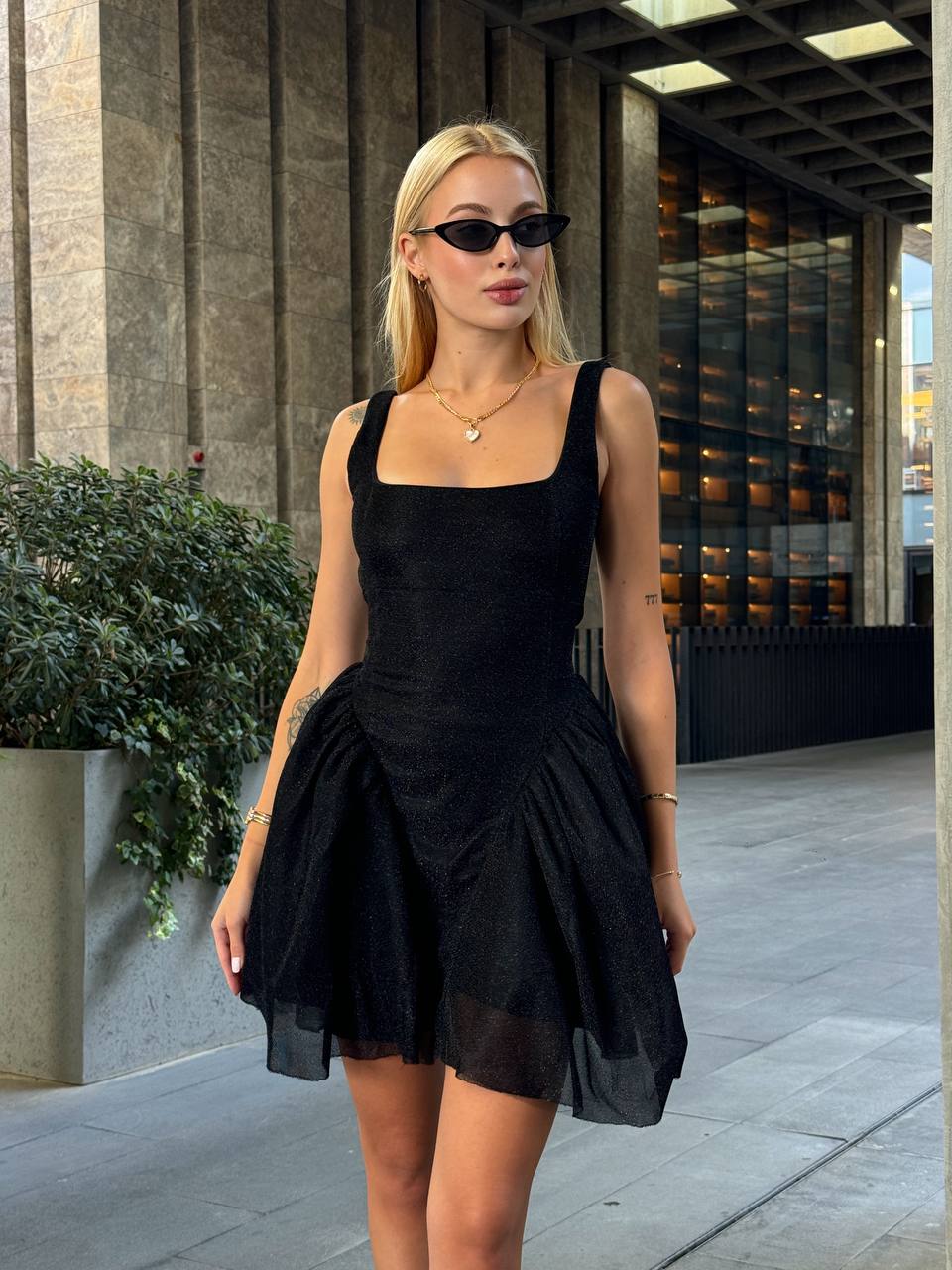 The Celeste Glitter Skater Dress – 1066