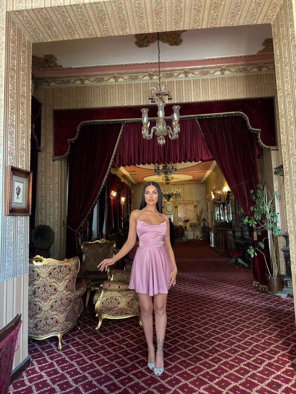 The Satin Charm Mini Dress - 1029