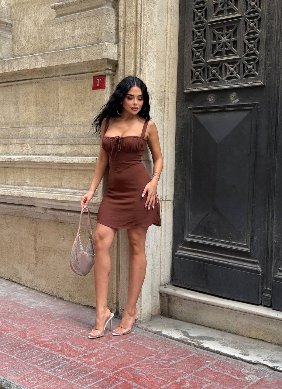 The Bella Ruched Bodice Mini Dress – 1207