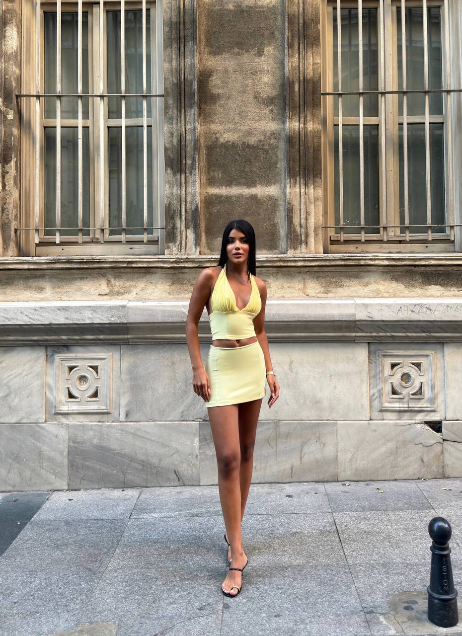 The Soleil Two-Piece Halter Mini Set – 1236