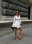 The Ruffled Charm Long Sleeve Mini Dress - 1241