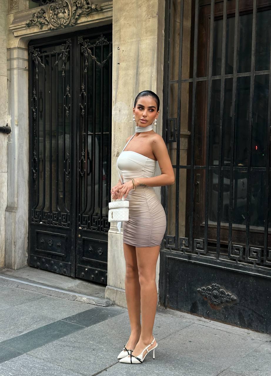 Ethereal Glow Mini Dress Strapless Ombre Ruched 1263