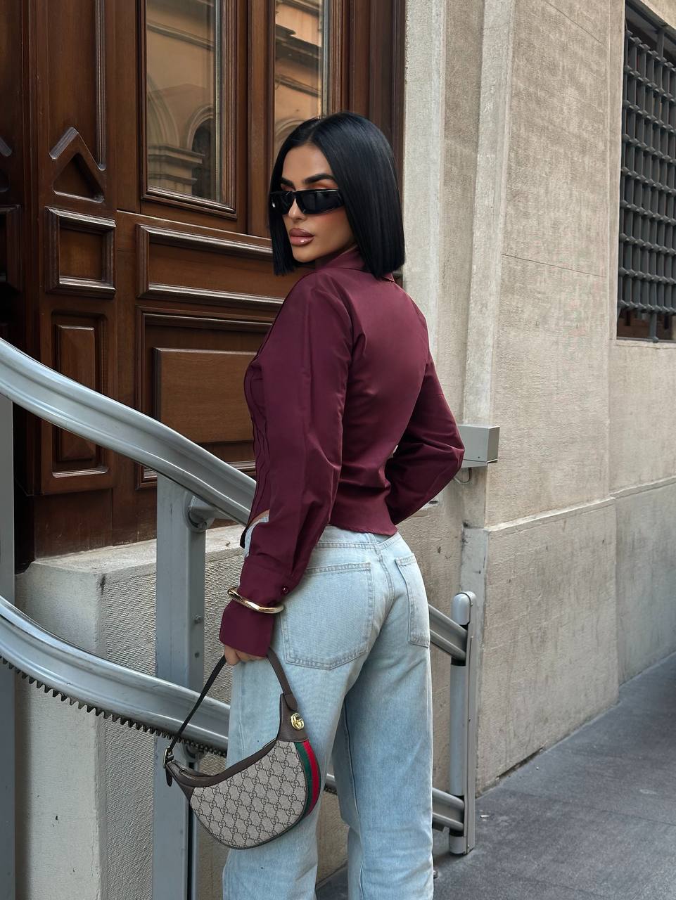 Sculpt Curve Button Shirt Tailored Waist Design 1265